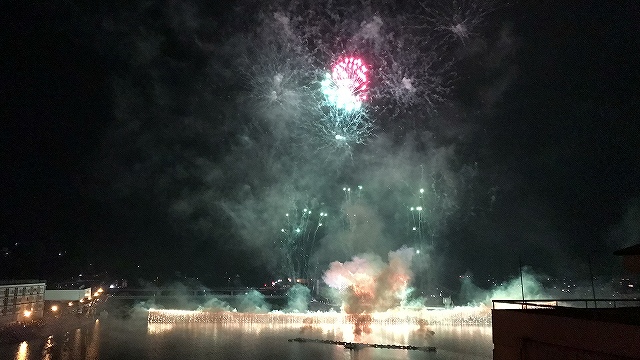 日田川開き観光祭 ２日目 2017年 日田温泉 亀山亭ホテル kizantei hotel 花火大会 fireworks firework (3)