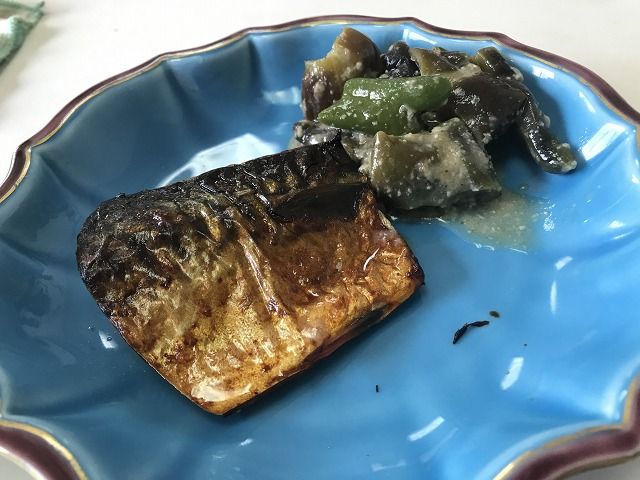 茄味噌と鯖 mackerel and Miso paste