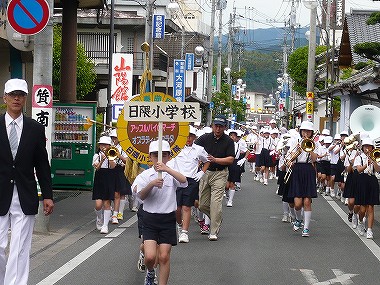 日田川開き観光祭のブラスバンドの練習です